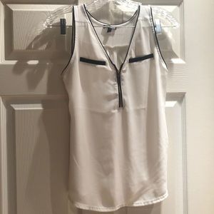 EXPRESS White and Black Tank Top